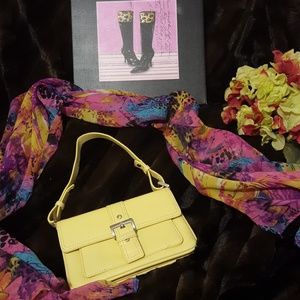 Talbots Yellow Leather Clutch Wristlet